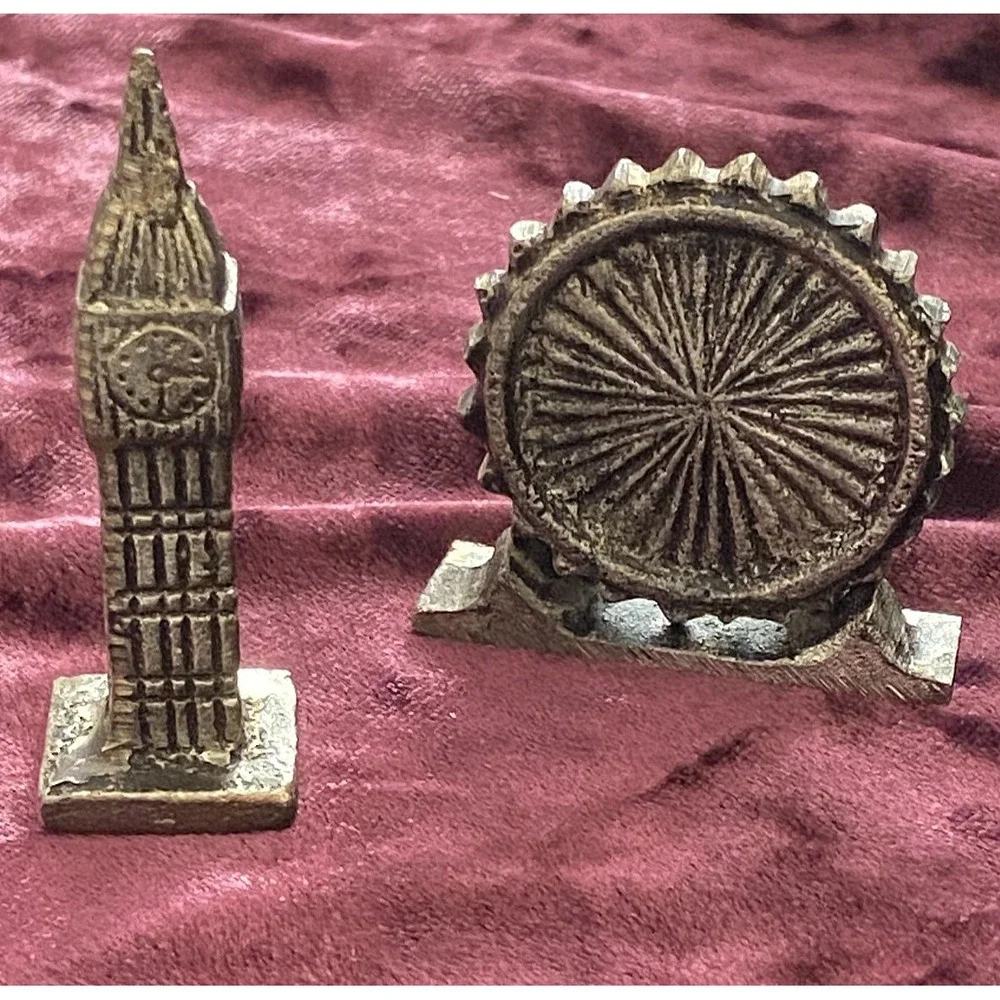 Pottery Barn ~ London City Set ~ Miniature Die Cast Metal Landmarks & Vehicle